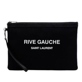 Saint Laurent Pre-owned Clutches, female, Black, Size: ONE SIZE Pre-owned Canvas Clutch