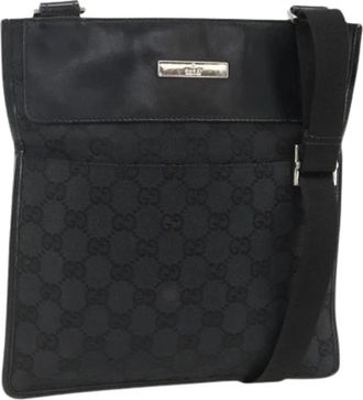 Gucci Pre-owned Vintage GG Canvas Schoudertas - Dames - Vintage Schoudertas - Zwart - ONE Size - Leer - Vintage