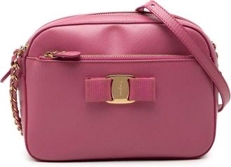Ferragamo Pre-owned Ferragamo Leather Vara Bow Lydia Camera Bag Ladies A0EJ0NER25F21K1E