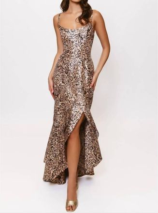 Hutch Alma Jacquard Cocktail Dress In Beige