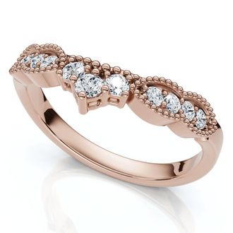 Pompeii3 Serina Diamond Wedding Guard Ring 14k Gold Lab Grown