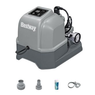 Bestway Clorador Salino Flowclear Hydrogenic Para Piscinas Hasta 26.498 L Con Temporizador Y Modo De Autolimpieza