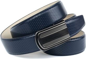 Anthoni Crown Lederg&uuml;rtel ANTHONI CROWN, Herren, Gr. 85, blau (dunkelblau), Leder, gemustert, G&uuml;rtel Lederg&uuml;rtel, f&uuml;r blaue Schuhe mit perforiertem Leder