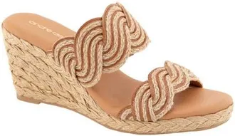 Andr&eacute; Assous Nitra Twist Espadrille Platform Wedge Sandal in Natural/cognac at Nordstrom, Size 8.5