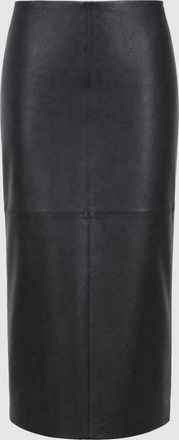 Jeanne Vouland Jupe Romana Taille Haute, Mi-Longue Simili Noir