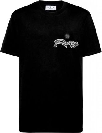 Philipp Plein T-shirt Ronde Hals SS Strepen Hexagon - Heren - T-shirts - Zwart - L - Katoen - Tops