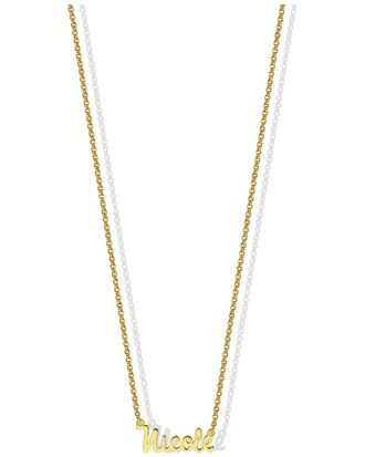 Argento Vivo 18K Over Silver Nicole Script Necklace