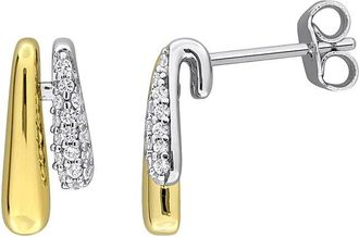 Rina Limor Silver 0.34 Ct. Tw. Created White Sapphire Drop Earrings