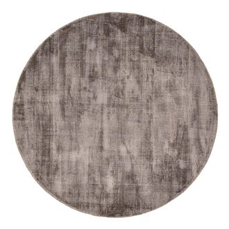 THEKO Alfombra de viscosa tejida a mano estilo vintage gris diam 150 cm