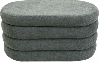 Mobili Rebecca Puff ovalado contenedor de tela gris