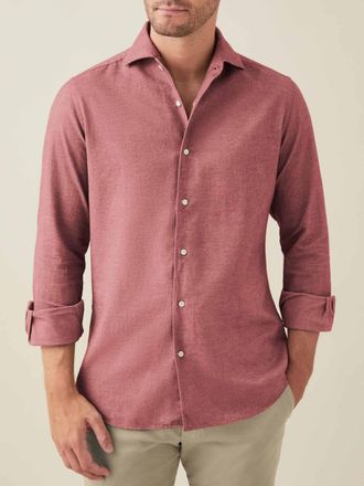 Luca Faloni Red Cotton (Brushed) Classic Shirt