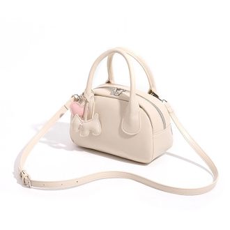 Generic PU Leather Handbag with Adjustable Strap Pillow Bag for Women Shopping (White)