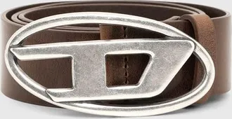 Diesel 3.9cm leather belt with D buckle - Belts - Man - Brown