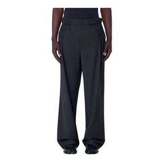Kiko Kostadinov Wide Trousers, male, Gray, Size: S Elasticated Waist Tailored Trousers