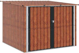 vidaXL Cobertizo Para Bicicletas 3 Pcs Marr&oacute;n 215 X 206 X 157 Cm Metal Vidaxl