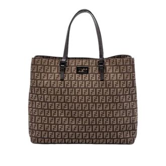 Fendi Pre-owned Tote Bags, female, Brown, Size: ONE SIZE Pre-owned Canvas Tote Bag