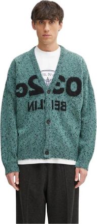 032c Selfie Cardigan - Heren - Vesten - Groen - L - Katoen - Truien & Vesten