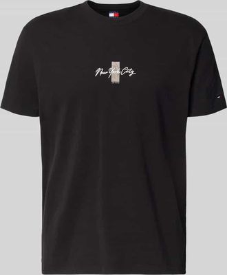 Tommy Jeans Regular Fit T-Shirt aus reiner Baumwolle Modell SIGN BLOCK in Black, Gr&ouml;&szlig;e XXL