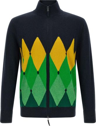 Ballantyne Blue Zip Up Cardigan
