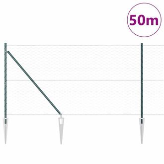 Berkfield Home Hexagon Fence Green 1.4x50 m Steel