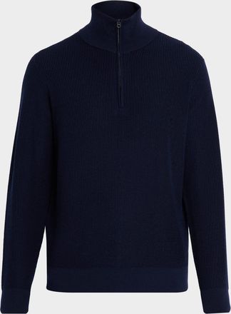 Rag & Bone Mens Joel Ribbed Mock Neck Quarter-Zip Sweater