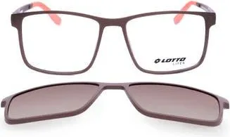 Lotto 55mm Rectangular Optical Glasses in Matt Brown Orange at Nordstrom