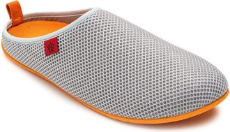 Andres Machado Unisex Home Slippers for Women & Men - Spring Summer - DYNAMIC-R - upper made of mesh - Non-slip rubber sole and removable insole - Grey & Orange Size