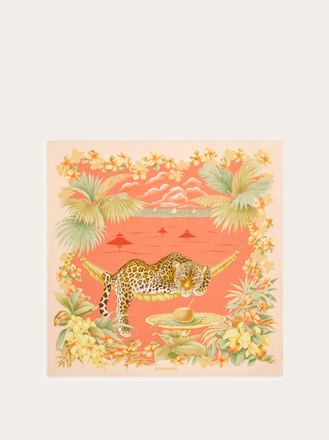 Ferragamo Women Jungle print silk foulard Pink