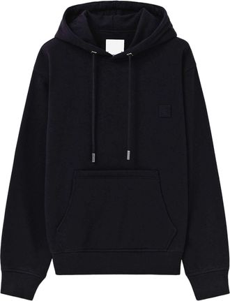 Wooyoungmi Artistic Black Cotton Hoodie With Floral Graphics