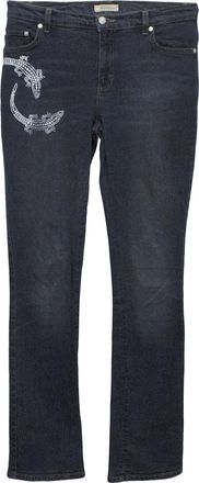 Blumarine Denim Jeans With Silver Embellished Lizards Size 24/61