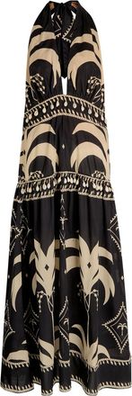 Johanna Ortiz Latin Rhythms Patterned Cotton Maxi Dress - Black - 8 (UK12 / M)
