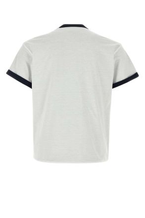 Prada Mens White Cotton Reversible T-Shirt Bianco+navy Exterior
