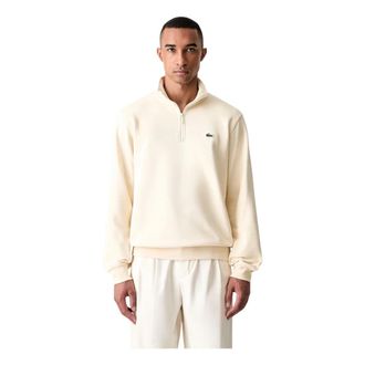 Lacoste Sudadera con cuello alto y cremallera de felpa - Sweatshirts & Hoodies - Hombre - Beige - 2XL