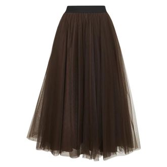 Blanca Vita Midi Skirts, female, Brown, Size: XS Gerby Tulle Skirt