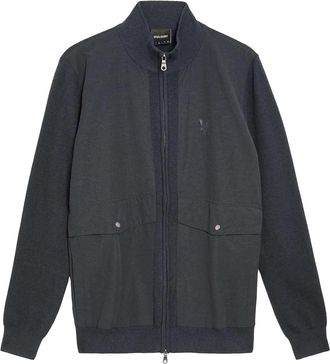 Lyle & Scott Heren Milano gebreid hybride jack (Blauw)