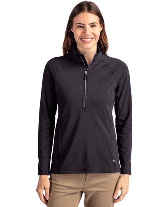 Cutter & Buck Adapt Eco Knit Stretch Recycled Womens Half Zip Pullover Jacket