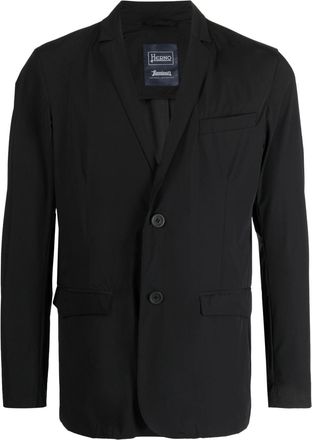 Herno plain single-breasted blazer - men - Polyamide/Elastane - 50 - Black