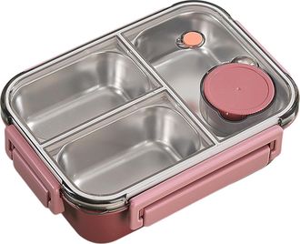 OEM Fiambrera Infantil Ben-to De Acero Inoxidable, 3 Compartimentos, Impermeable, De Gran Capacidad, Fabricada En Acero Inoxidable 304, Ideal Para El Cole