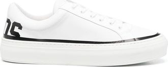GCDS logo-print low-top sneakers - men - Calf Leather/Rubber/Calf Leather/Fabric - 41 - White