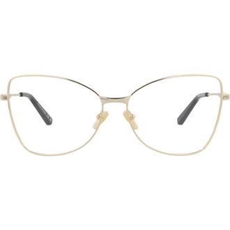 Balenciaga 59mm Cat Eye Optical Glasses in Gold Gold Transparent at Nordstrom Rack