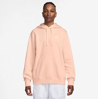 Nike Mens Club Pullover Hoodie - White/Washed Coral/Washed Coral Size XL