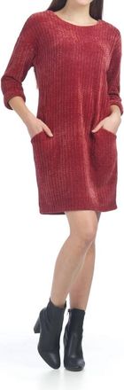 Papillon Chenille Dress In Burgundy