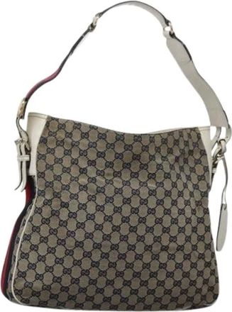 Gucci Pre-owned Shoulder Bags, female, Multicolor, Size: ONE SIZE Pre-owned Canvas Shoulder Bag