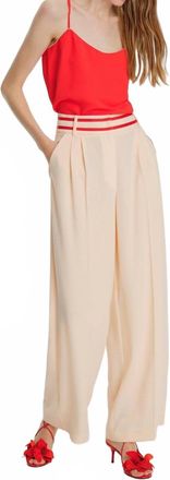 Exquise High Waisted Wide Leg Trouser In Vanilla