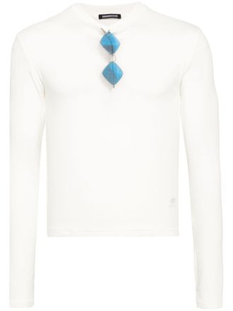 Ground-Zero graphic-print T-shirt - unisex - Viscose/Cotton/Spandex/Elastane/Acrylic - S - White