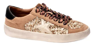 Corkys Footwear Womens Another Round Sneakers In Gold Sequins