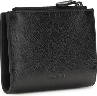Balenciaga Womens Le City Bifold Wallet Black Lamb Ovis Aries