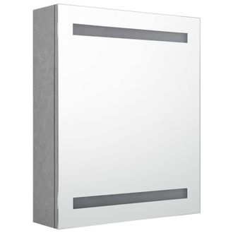 Berkfield Home LED Bathroom Mirror Cabinet Concrete Grey 50x14x60 cm | Size: 50 x 14 x 60 cm