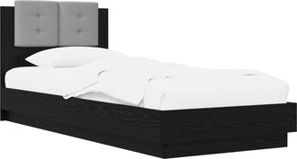vidaXL Estructura De Cama Con Cabecero Roble Negro 80 X 200 Cm Vidaxl