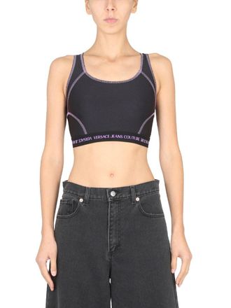Versace Jeans Couture Crop Top mit Logo -Band